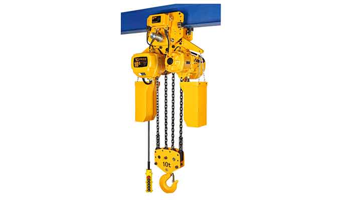 10 Ton Electric Chain Hoist with Electric Trolley & 4 Chain Falls 