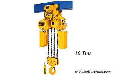 10 Ton Electric Chain Hoist with Electric Trolley & 4 Chain Falls 