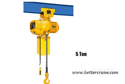 5 Ton Electric Chain Hoist with Manual Trolley, Good 5 Ton Hoist Price 