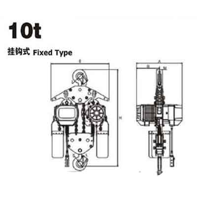 10 ton hook suspension hoist