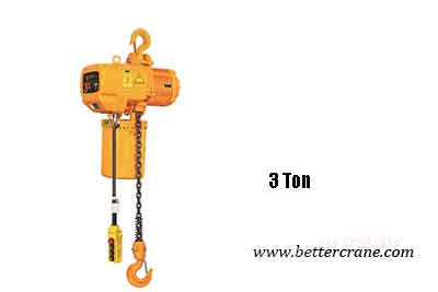 3 ton electric chain hoist with hook suspension hoist design