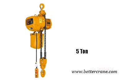 5 ton electric chain hoist with hook suspension hoist design