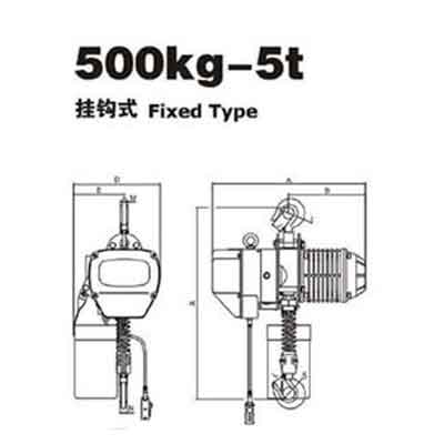 500kg- 5 ton hook suspension hoist