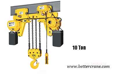 10 Ton Low Headroom Electric Chain Hoist for Low Ceiling Workshops 