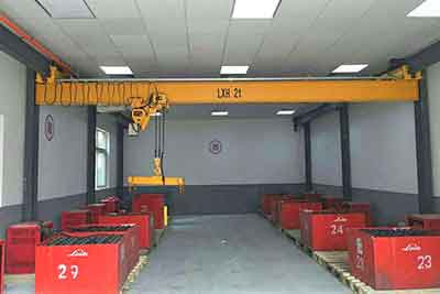 Overhead low headroom and low profile electric chain hoist crane 