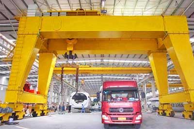 Indoor use gantry crane 12 ton with double beam gantry design 