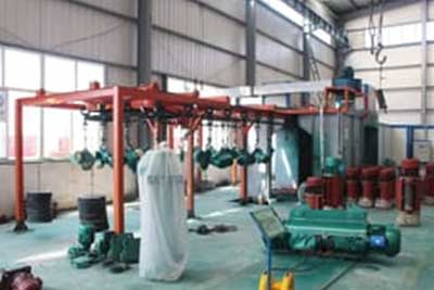 6.Automatic paint drying - wire rope hosit production 