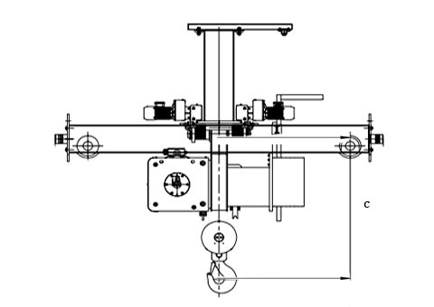 headroom of electric hoist drawing 