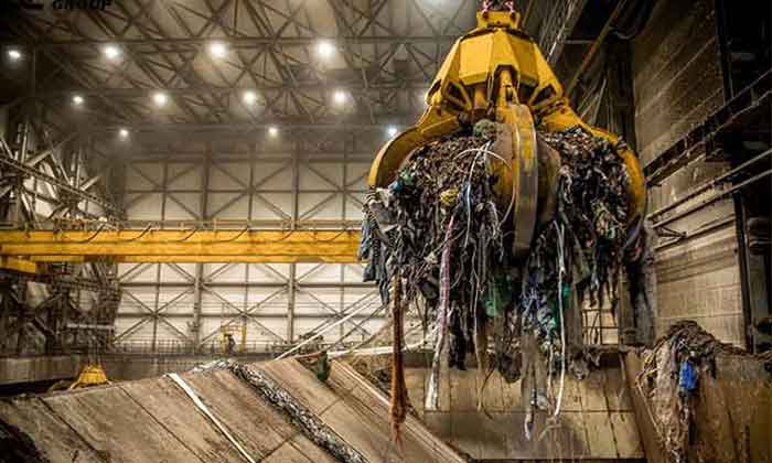 waste handling overhead crane 