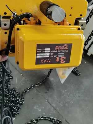 Motorized travelling electric hoist trolley 3 ton for electric chain hoist