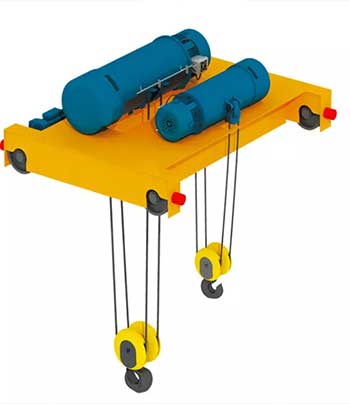 electric hoist trolley with main hook & auxiliary hook