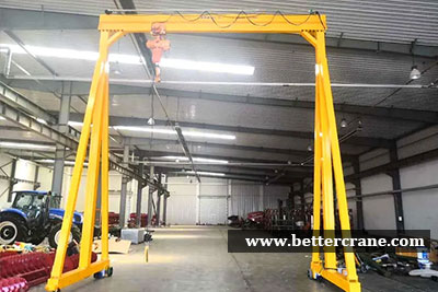 Portable gantry cranef for workshop applicaiton 