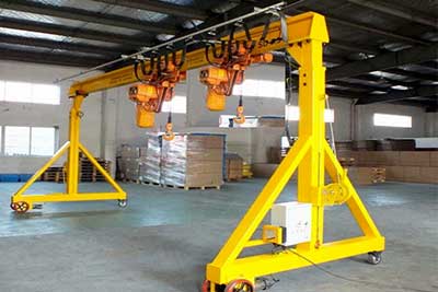 Steel structure light duty gantry with castors