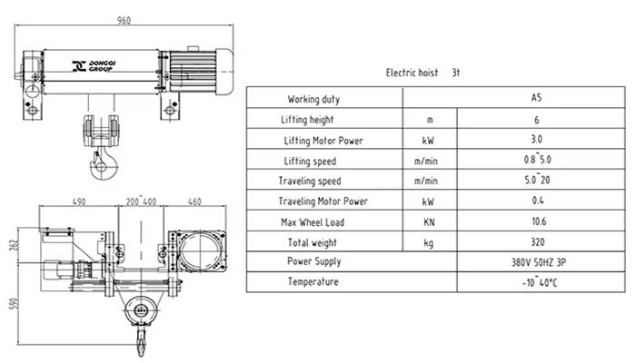 FEM standard Workshop hoists Drawing for Qatar projects 