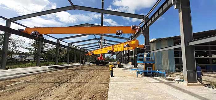 16 ton single girder crane with  8 Ton + 8 ton hoist trolley 