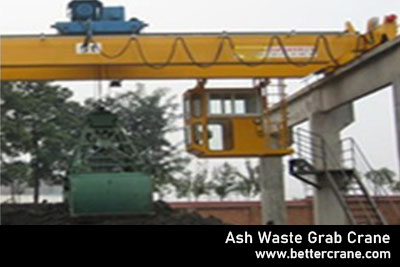 Ash waste handling grab overhead crane 