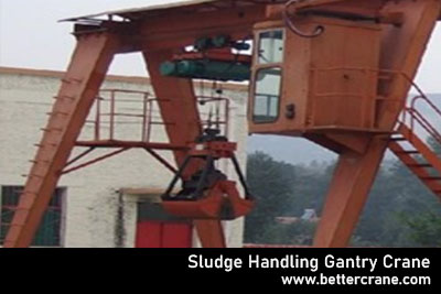 Sluge handling gantry crane 