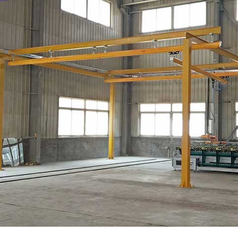 Flexible floor mounted workstation crane