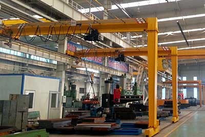 3 Ton Semi Gantry Cranes for indoor use in workshops for various loads handling with overhead travelling bridge cranes.