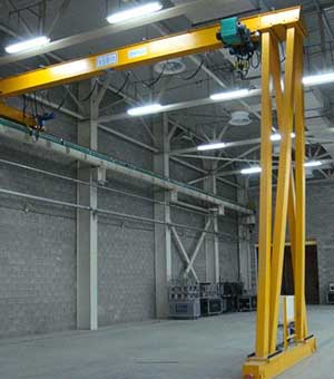 Semi gantry crane for warehouse with signle girder design 