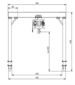 Portable gantry crane 10 ton for your reference