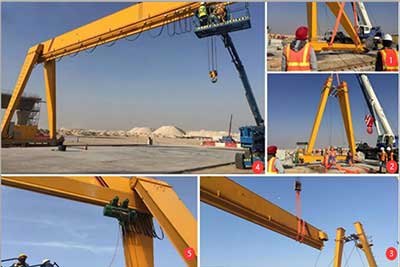 16 Ton Single Girder Gantry Crane Installation Outdoor Indonesia