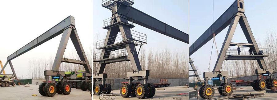 rubber typred gantry crane with single girder design and economical price for sale 