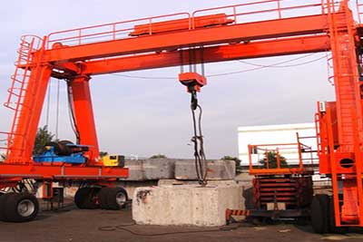 Double girder rubber tyred wheels gantry crane with A frame design  for stone handling 