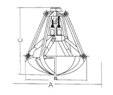 Double rope orange peel grab drawing for confirmation of specifications