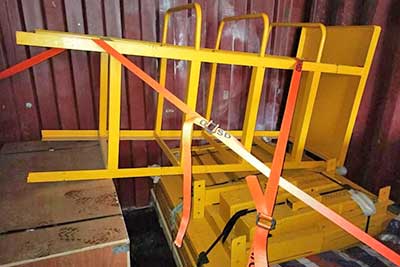 overhead crane parts in shipping contianers