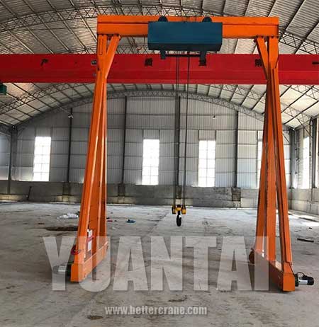 low headroom design of the fixed height portable gantry crane