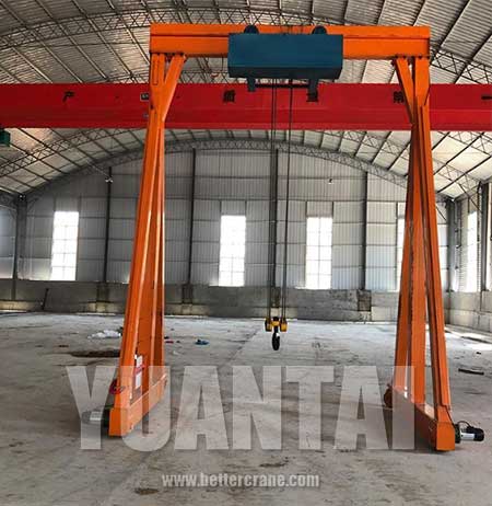  low headroom design of the fixed height portable gantry crane