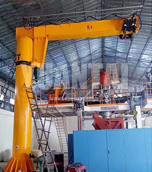 5 ton jib crane with low headroom hoist