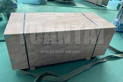 5 ton explosion proof wire rope hoist and parts packed for delivery to Indonisia.