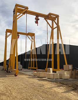 Electric travelling portable gantry crane with roller