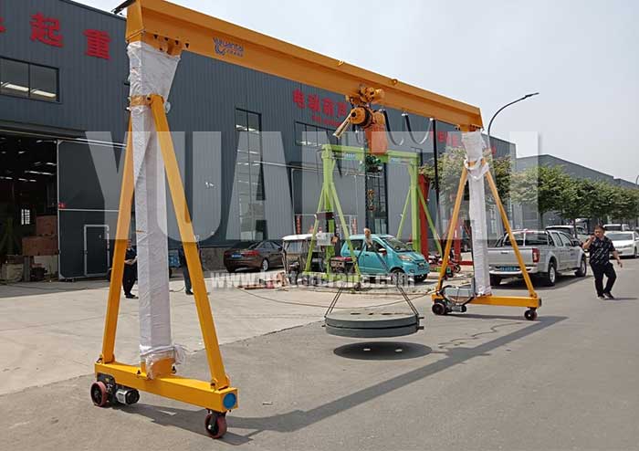 2 ton portable gantry crane for metro contruction 