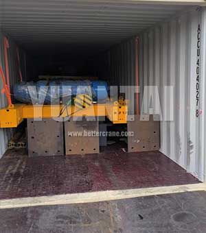 Crane columns for loading into container delivered to United States.