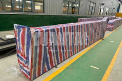 Main girder packed for delivery to Paraguay