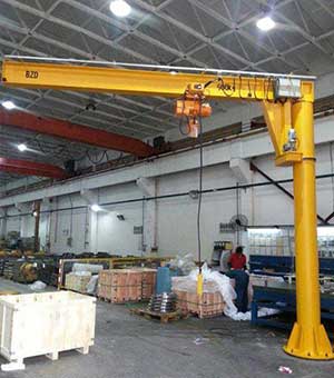 floor mounted column jib crane for motor handling