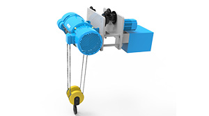 From CD/MD electric hoist, Low Headroom Wire Rope Electric Hoist is developed. The product's characteristics include a compact design, single- or double-speed lifting, higher hook approach, and stable operation.