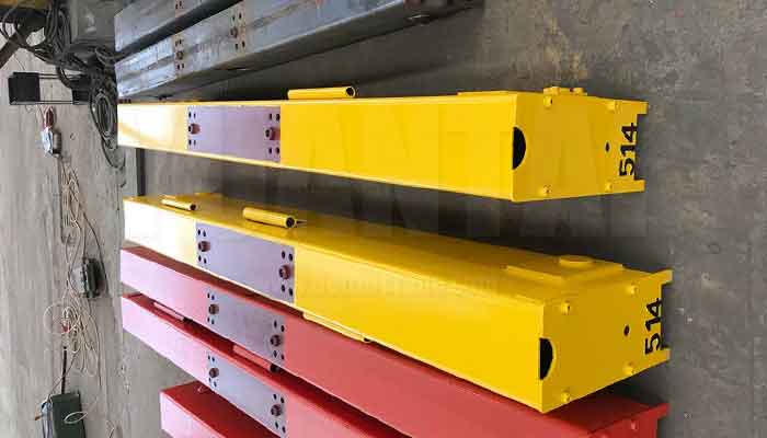 End carriages of 10 ton single girder overhead crane for sale cement factory in Jordan 