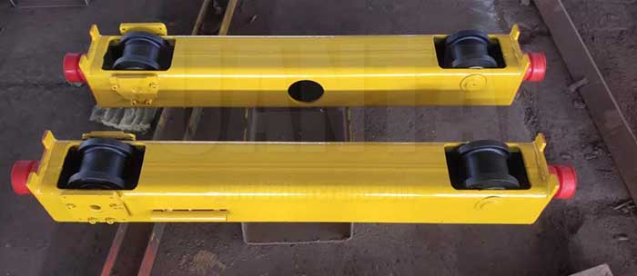 End carriages of single girder overhead crane with European style design