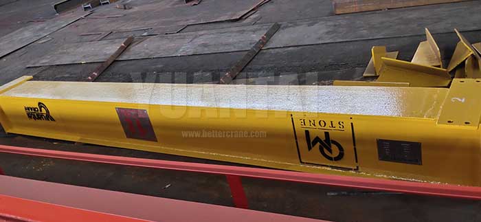 1 ton bridge crane girder marked with customer's logo and yuantai crane's logo,