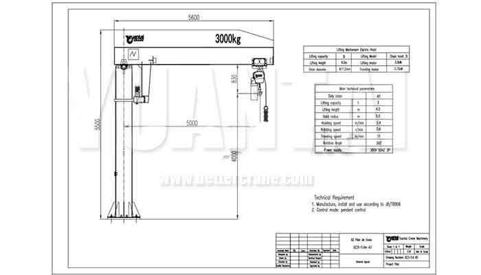 3 ton electric jib crane for sale UK ,good price floor mounted jib crane drawing 