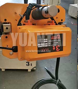 Electric chain hoist trolley for floor mounted jib crane 3 ton