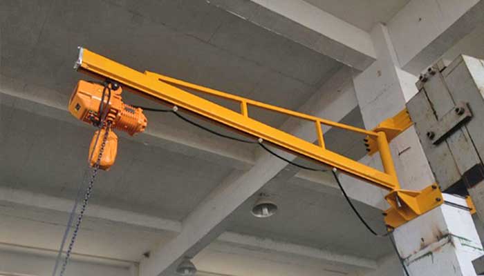 Light duty wall mounted jib crane and jib crane system 