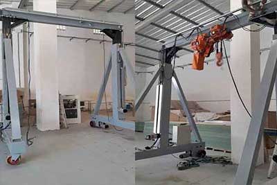  5 Ton Electric Portable Gantry Crane For Glass Container Unloading