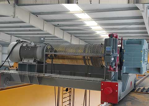  European style advanced design low headroom built-up-hoist and open winch trolley for double girder crane 