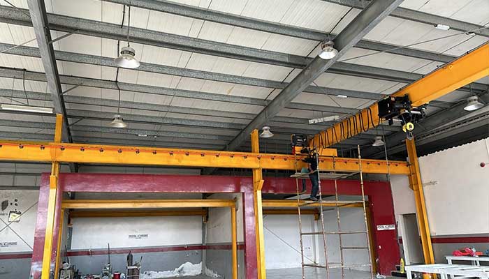 installation feedback photo from client in UAE on eot crane 5 ton single girder design 