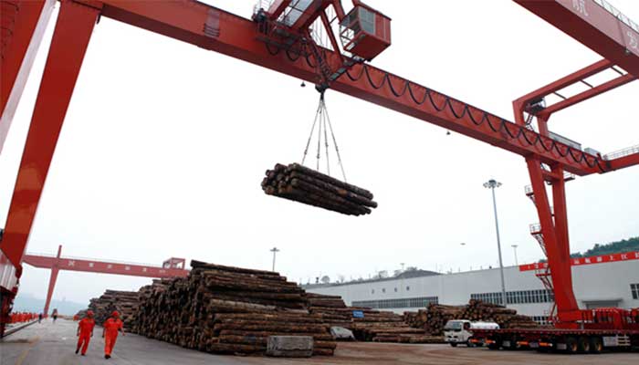 double girder gantry crane for timber handling 